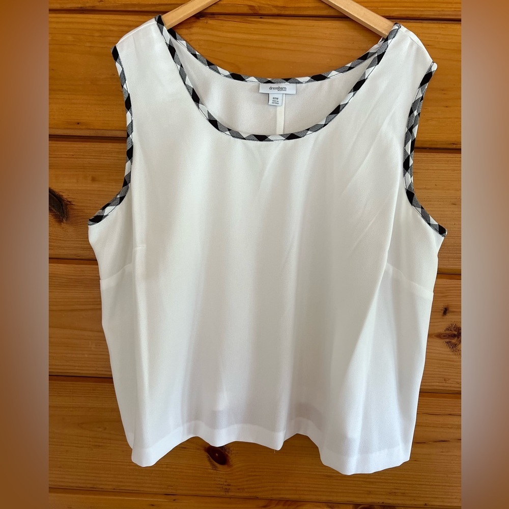Dressbarn Light weight 2-pc Set Jacket & Tank Top Black White was lens 22W - Picture 8 of 8